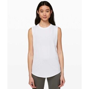 Lululemon Show Your Edge Crew Neck Sleeveless Pima Cotton Muscle Tank White 4